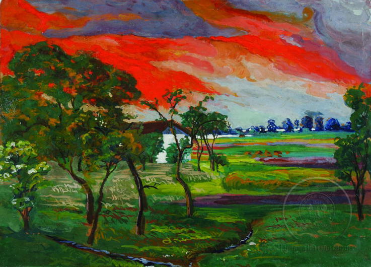Pejzaž sa crvenim nebom (1904)