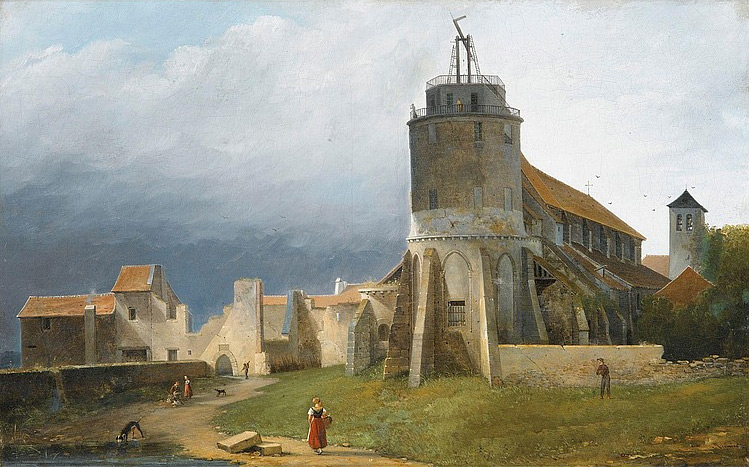 Jacques-Auguste Regnier, Vue de l'église Saint Pierre de Montmartre à Paris